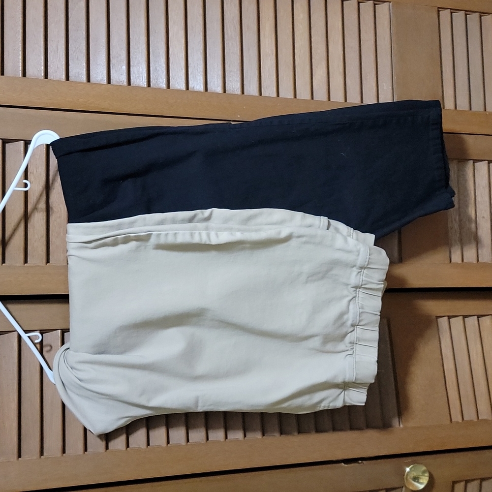 Catherines 4X Essential Flat Front Bundle - BLK AND KAHKI!